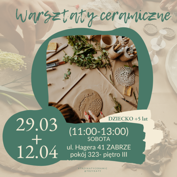 Warsztaty ceramiczne - Luźne lepienie - 29.03 - 12.04 - dziecko