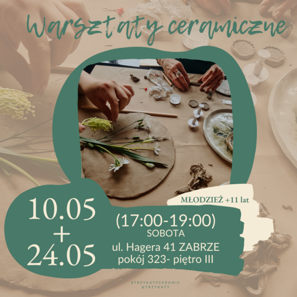 Warsztaty ceramiczne - Luźne lepienie - 10.05 - 24.05 - młodzież